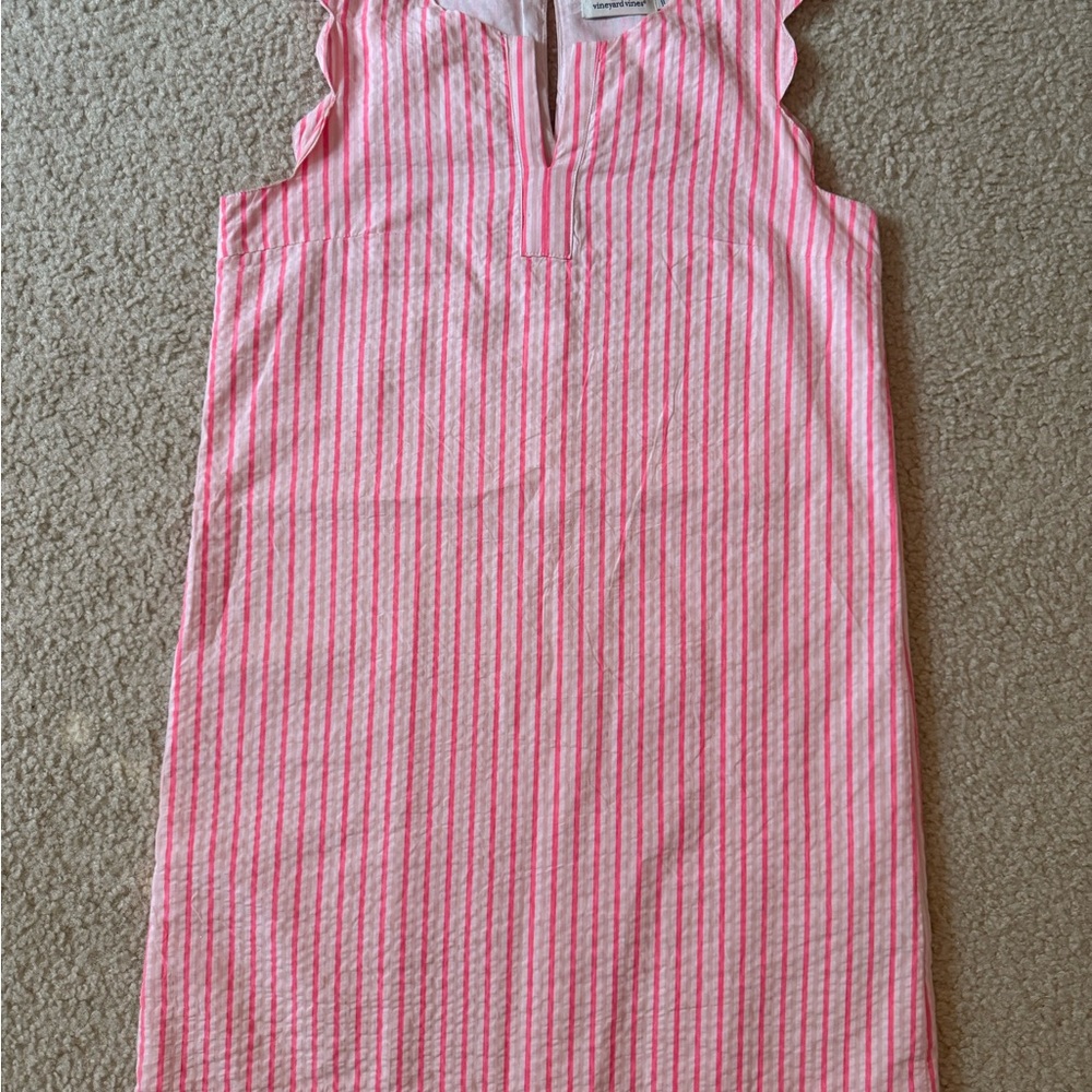 Vineyard Vines Pink and White Striped Sleeveless Dress